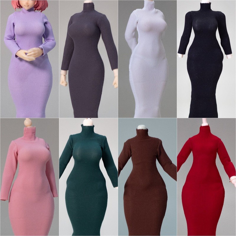1/12 Scale Female Long Sleeve Knit Mermaid Dress Model For 6" Romankey Figures