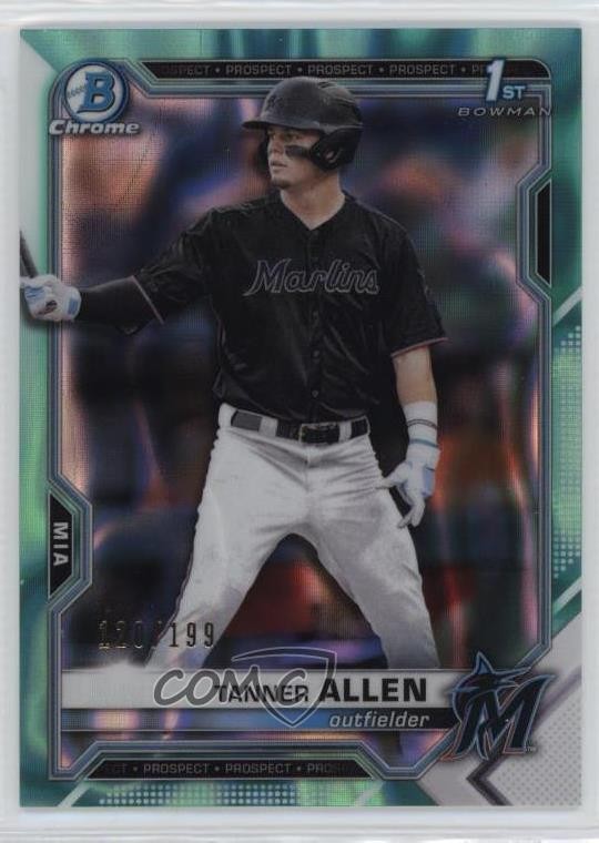 2021 Bowman Draft Chrome Aqua Lava Refractor 120/199 Tanner Allen #BDC-165 4z8