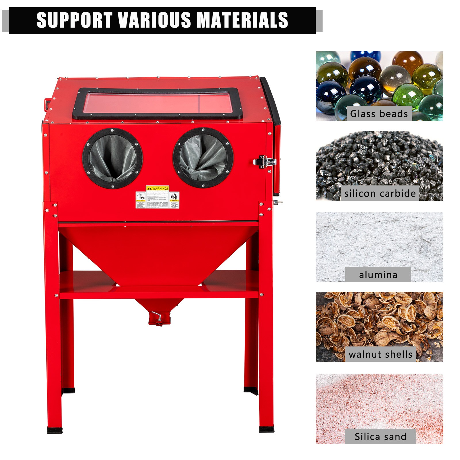 60 GAL SandBlaster Cabinet Bench Top Sand Blaster Large Blas