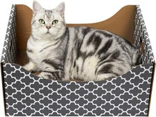  Ultra-Large Cardboard Cat Scratcher Box, Heavy Duty Extra Large, Grey 1