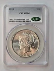 1925 Peace Silver Dollar CAC MS64