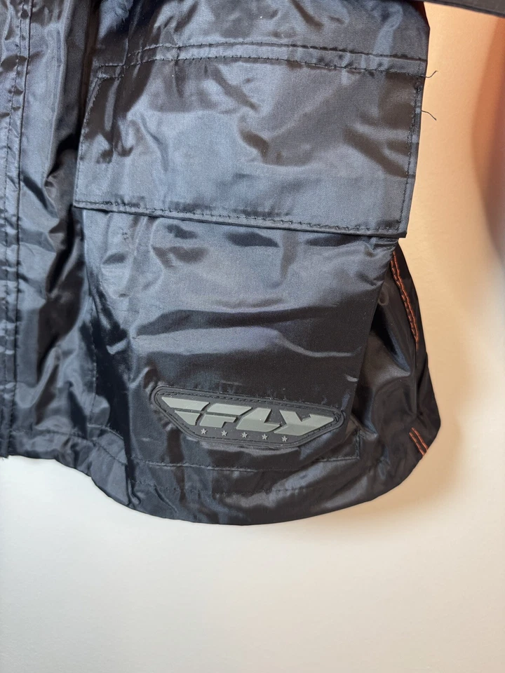 Fly Racing Rain Jacket Men’s Medium Motorcycle High Visibility Orange Black - Image 2 of 4