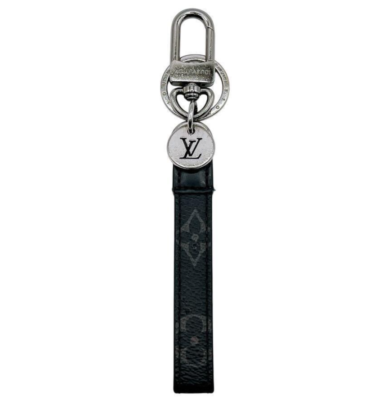 LOUIS VUITTON Monogram Eclipse Porte Cles Dragonne Keyring M61950