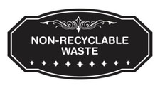 Signs ByLITA Victorian Non-Recyclable Waste Wall or Door Sign