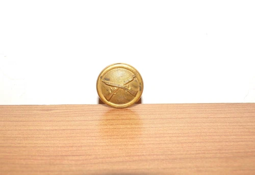Vintage Military Button Infantry Rifle Cross Button w/ Prongs Intact