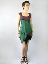  Mystik Lotus Green Asymmetric Hem Cotton Dress