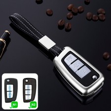 SchlüsselhülleFOB Cover für Nissan Qashqai Leaf Micra Juke Schlüssel, silber