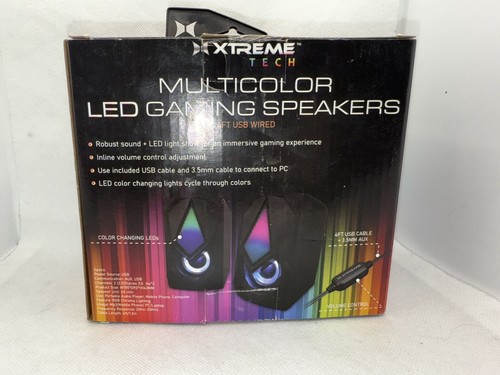 Xtreme Tech. Multicolor LED Gaming Speakers USB Connectivity - NEW - Picture 3 of 5