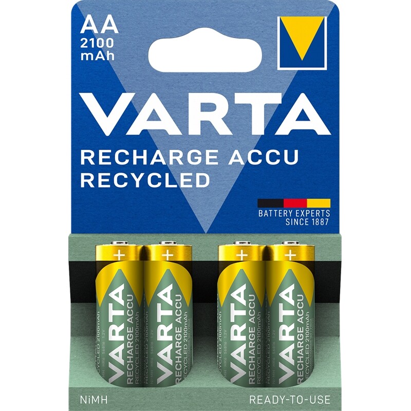 Thumbnail - 4x Akku 1,2v 2100mah Mignon Aa Hr6 R2u Varta 56816 Recycled