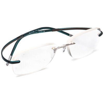 Silhouette Eyeglasses 7690 10 6052 Titan Silver/Teal Rimless