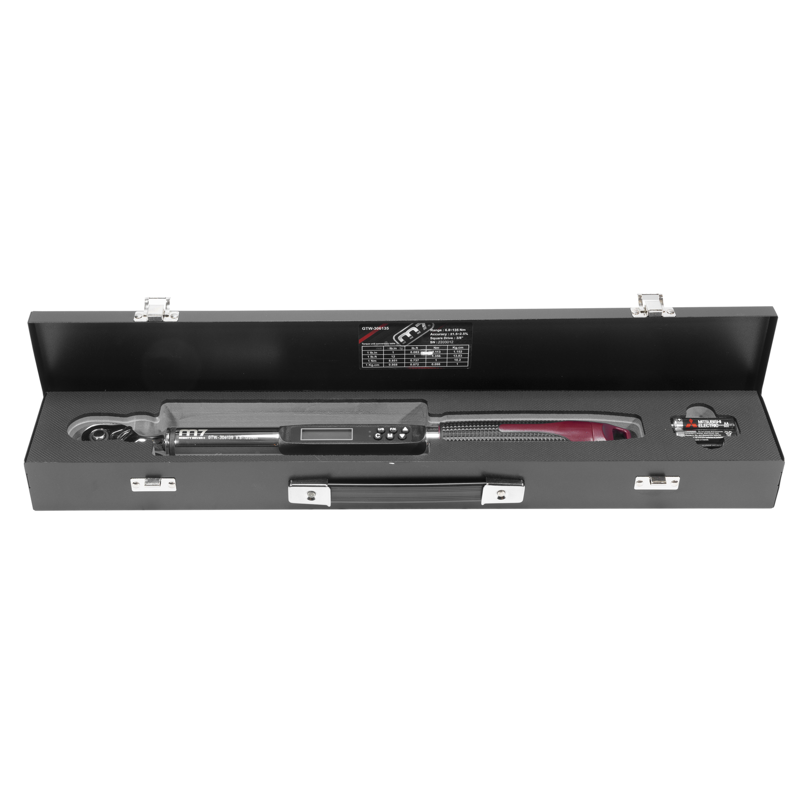 M7 3/8" Digital Torque Wrench 5.0-99 Lb-Ft Torque Range LCD Display (GTW-306135)