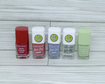 Candy Moyo Vegan+ Quick Dry Nail Polish Top/Base Coat Lot of 5