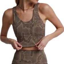 Varley Let s Go Walker Tank Sports Bra Snake Print Inner Shelf support Sz Xs
