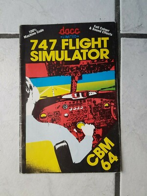 Commodore 64 - 747 Flight Simulator  Broschüre /Begleitheft  (16 seiten)