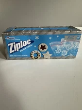 Vtg Ziploc Holiday Edition Snowflake Freezer Quart Storage Bags -Pack Of 9 Bags