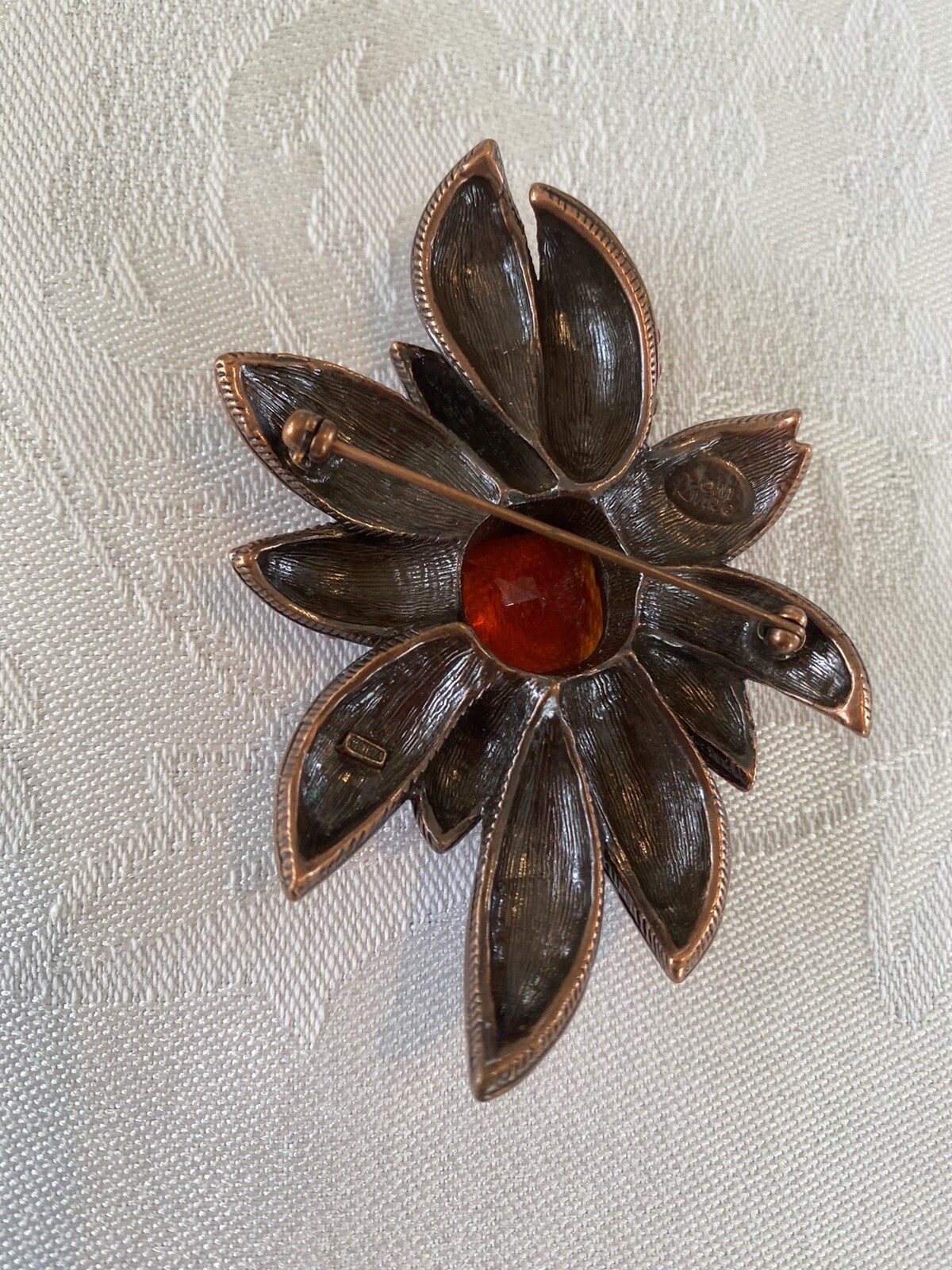 Joan Rivers Ruby Red Crystal Rhinestone Flower Pi… - image 6