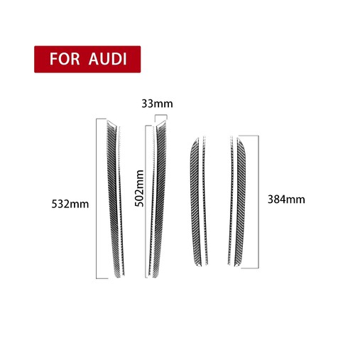 8Pcs Real Carbon Fiber Interior Door Panel Cover Trim For Audi A5 S5 2008-2016 - Picture 2 of 8