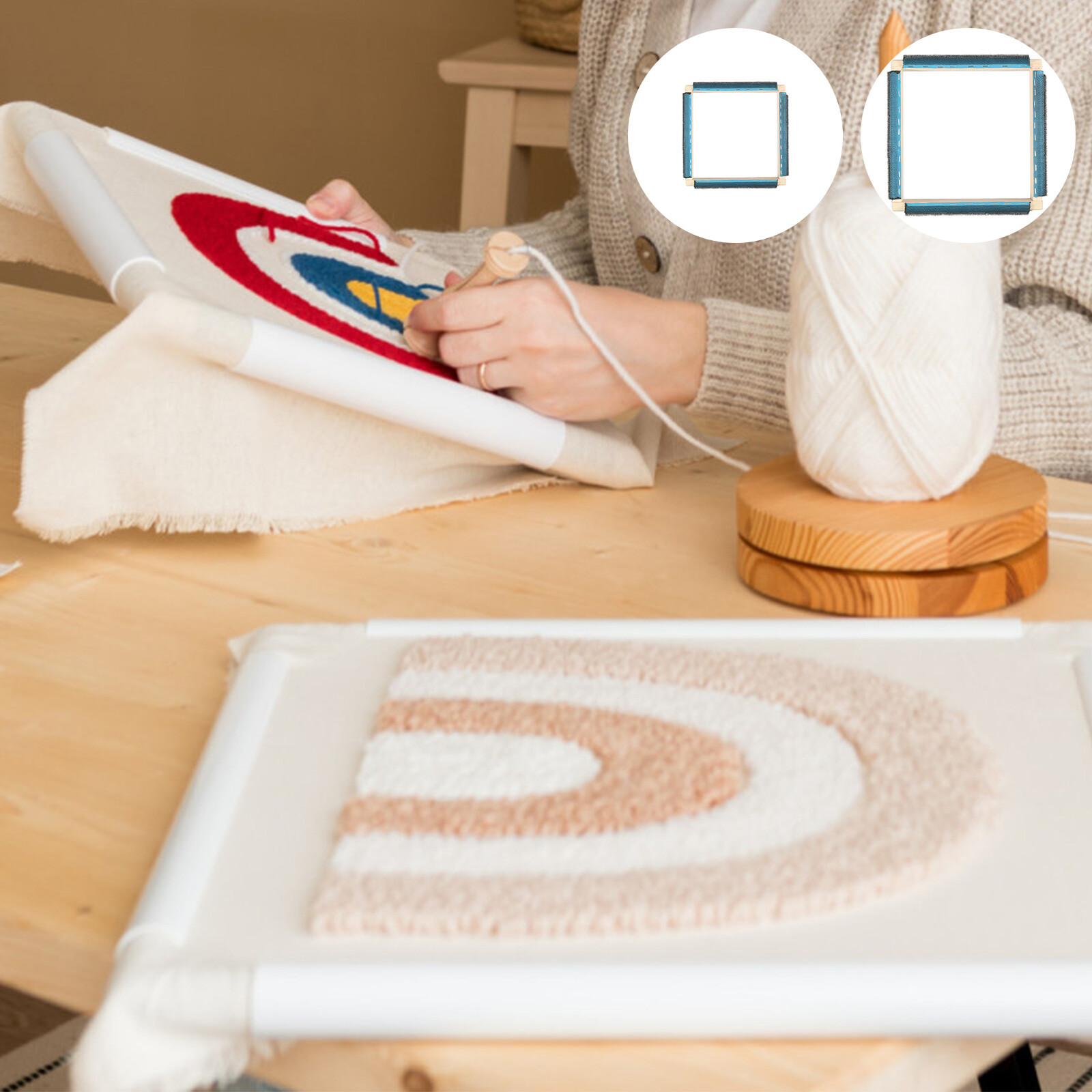 Punch Needle Frame Solid Wood Gripper Strip Frames Easy Assembly Square teMbG