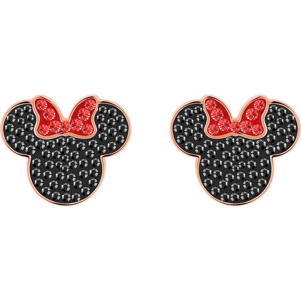 Aretes ZARD Disney Minnie Mouse en pavé de cristal de metal chapado en oro rosa Foto 2 de 4