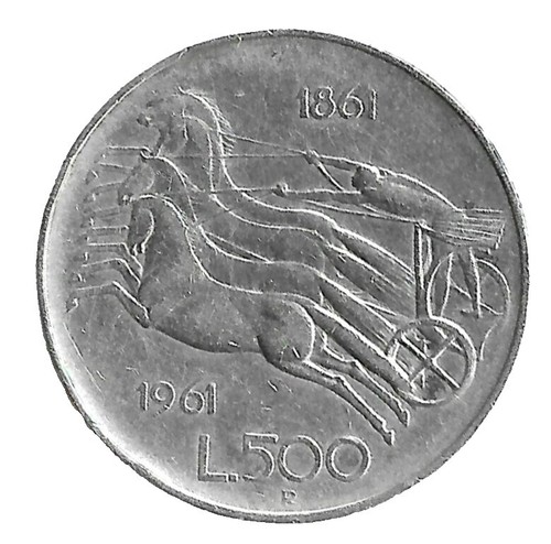 1961 ITALY Silver 500 Lire Coin ITALIAN UNIFICATION Rome Capital