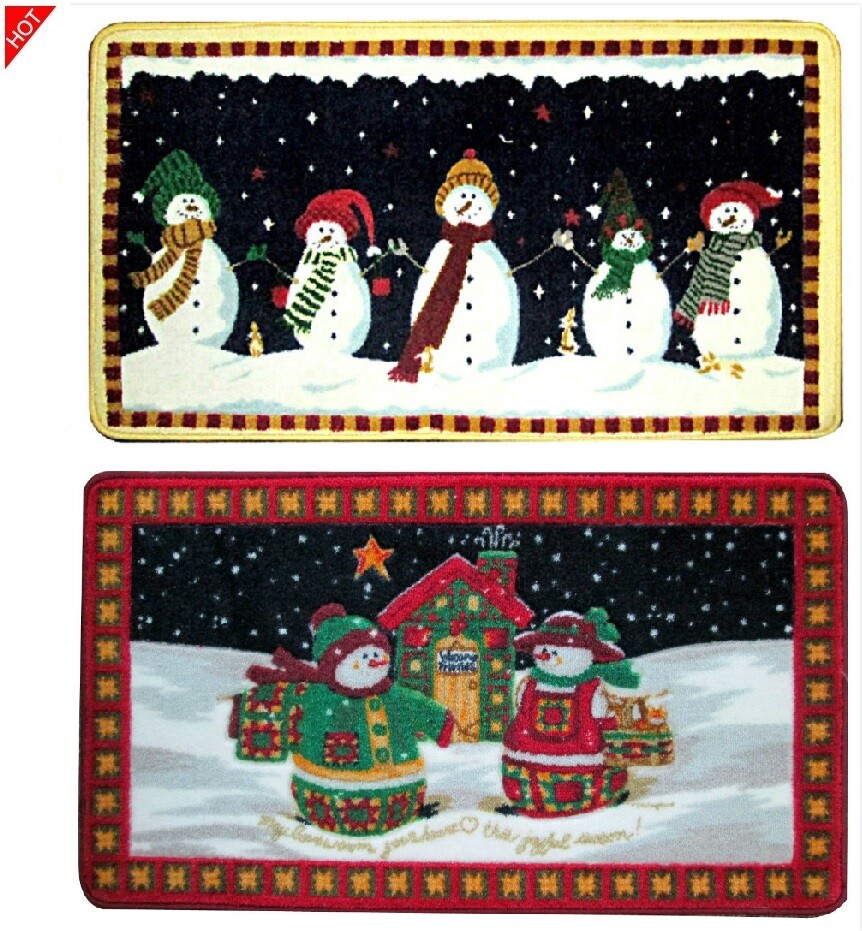 Antiskid 22.4"x39.3" Fluffy Christmas Snowman Area Rug Dining Room