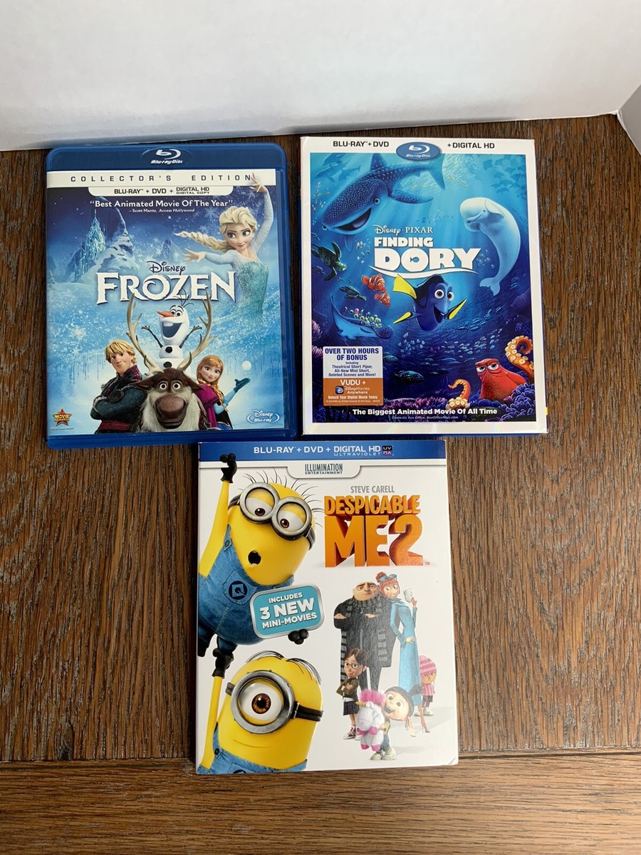 Disney Frozen Pixar Finding Dory & Despicable Me 2 DVD Blu-Ray Lot
