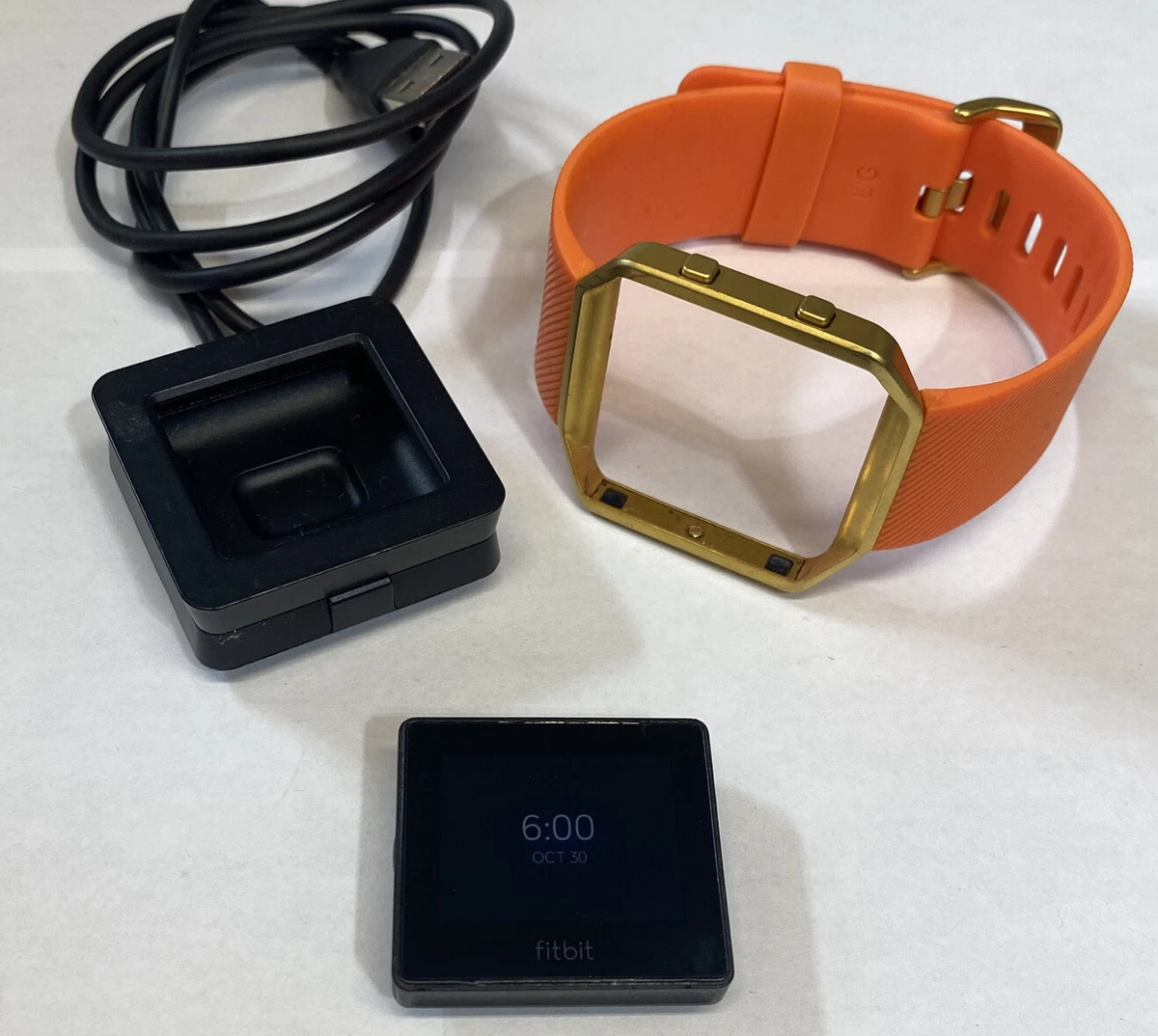 Fitbit Blaze FB502 Fitness Activity Tracker Large Orange Band With