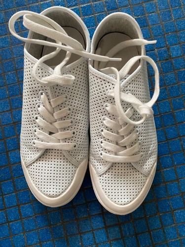 Rag & Bone Standard Issue White Lace Up Perforated Leather Sneakers Size 9 - Picture 4 of 5