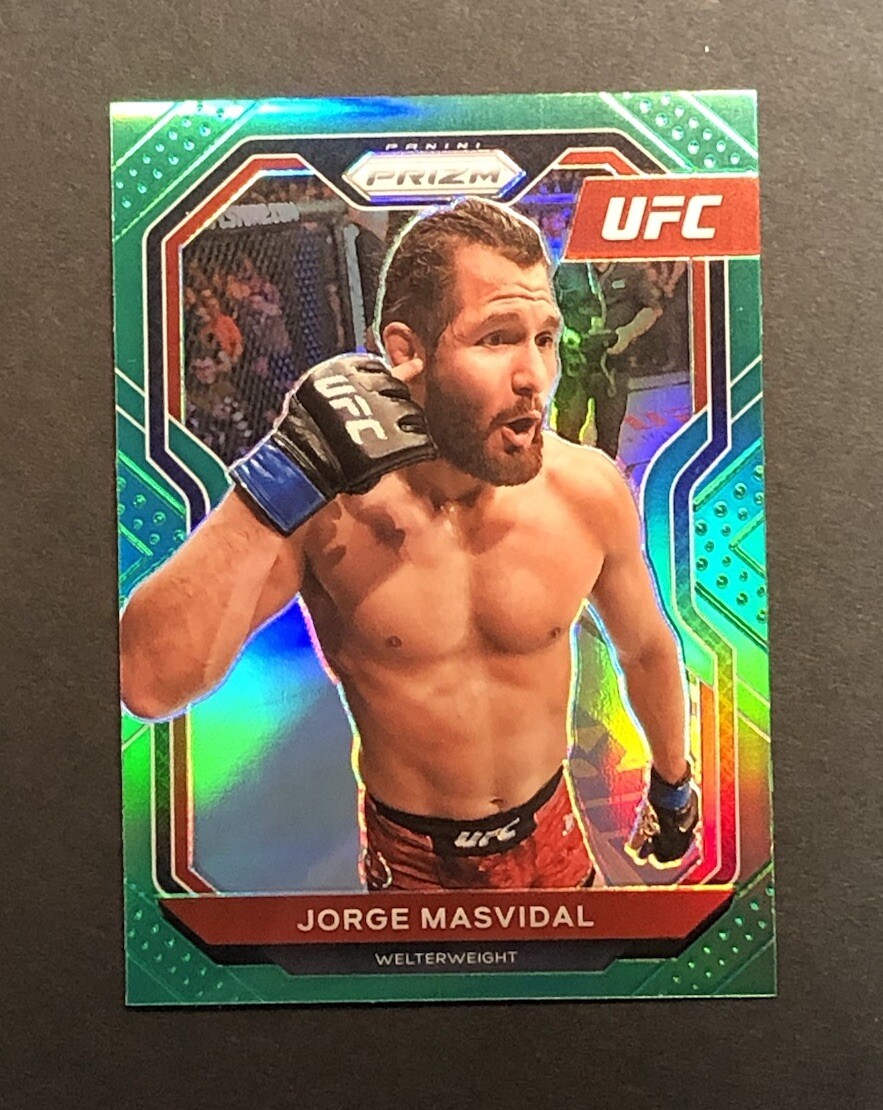 2021 Panini Prizm UFC Green Prizm Jorge Masvidal #25 UFC Prizm Debut 🔥