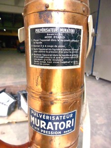 Alte Kupfer mit Marke Spritze Sprühgerät Gartenspritze RAR Drucksprüher X