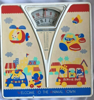 Vintage ''Welcome to the Animal Town'' Scale Tanita Japan Child Childrens bathroom