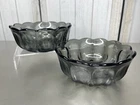 Vintage Anchor Hocking Fairfield Smoke Glass Bowl Candy Dish Gray Set Of 2