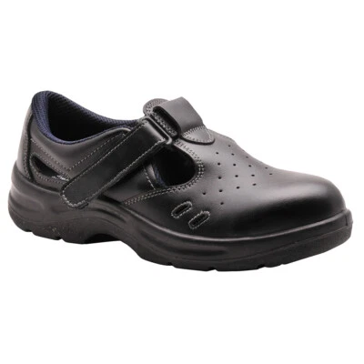 Portwest FW01 Safety Sandal Steelite S1 Steel Toe Cap Split Leather Black*** - Image 1 of 3