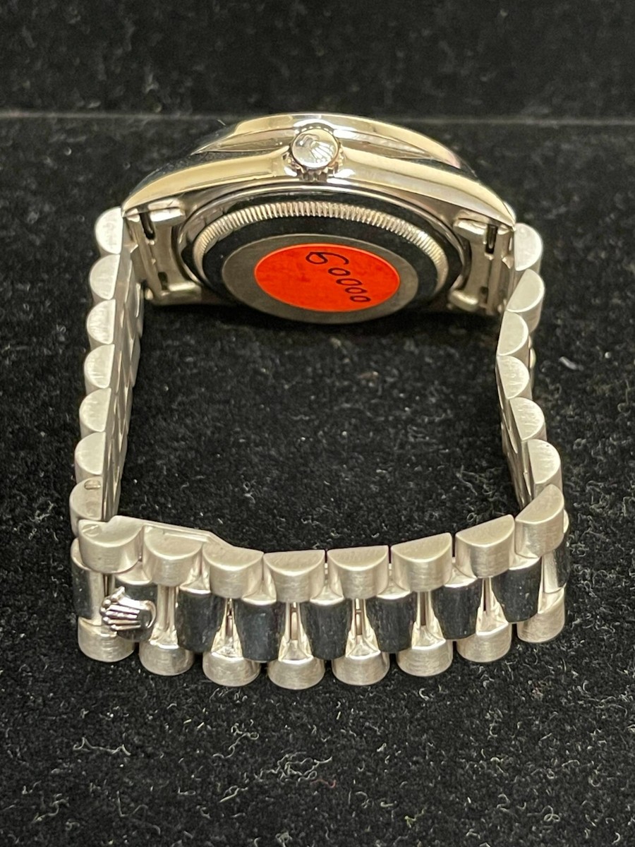 Rolex 1995 Day-Date 18296 Platinum Diamond Dial Bezel