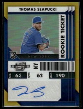 2022 Panini #59 Thomas Szapucki Contenders Optic RC Ticket Auto Gold #/10 Mets