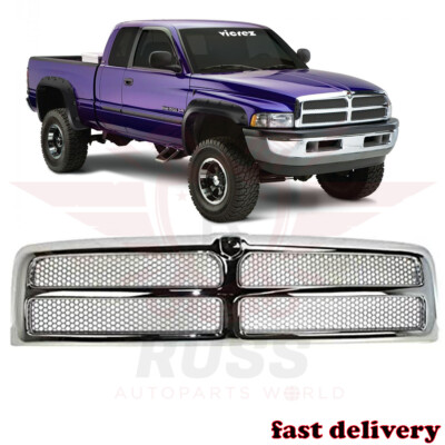 New Front Grille Chrome Frame Fits 1994-2002 Dodge Ram 2500 Pickup CH1200178