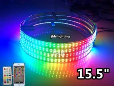 JHB 15.5"Remote APP DOUBLE ROW CHASING Flow Truck LED Wheel Rings Lights Set (4)