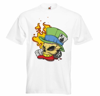 T-Shirt CASINO POKER LAS VEGAS SKULL BIKERSHIRT GOTHIC BIKE CLUB MC MOTORCYCLE