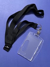 Badge Holder, Hard Plastic ID Badge Holder with Lanyard DURABLE USA Seller