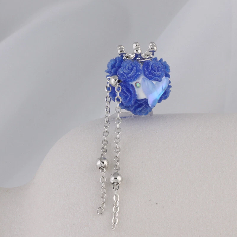 5X Shiny Crown Tassel Beads Ball Straight Hole Flower Decor Necklace Accessories - Image 3 of 4