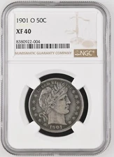 1901-O BARBER HALF DOLLAR ~ NICE BOLD PROBLEM FREE NGC XF 40 !