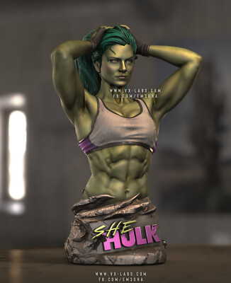 She Hulk Büste, Gina Carano, Statue, Figur, 3D Druck, UNBEMALT