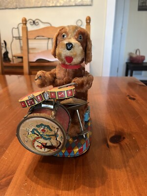 Vintage Alps Japan Battery Operated Dog Drummer Toy 9