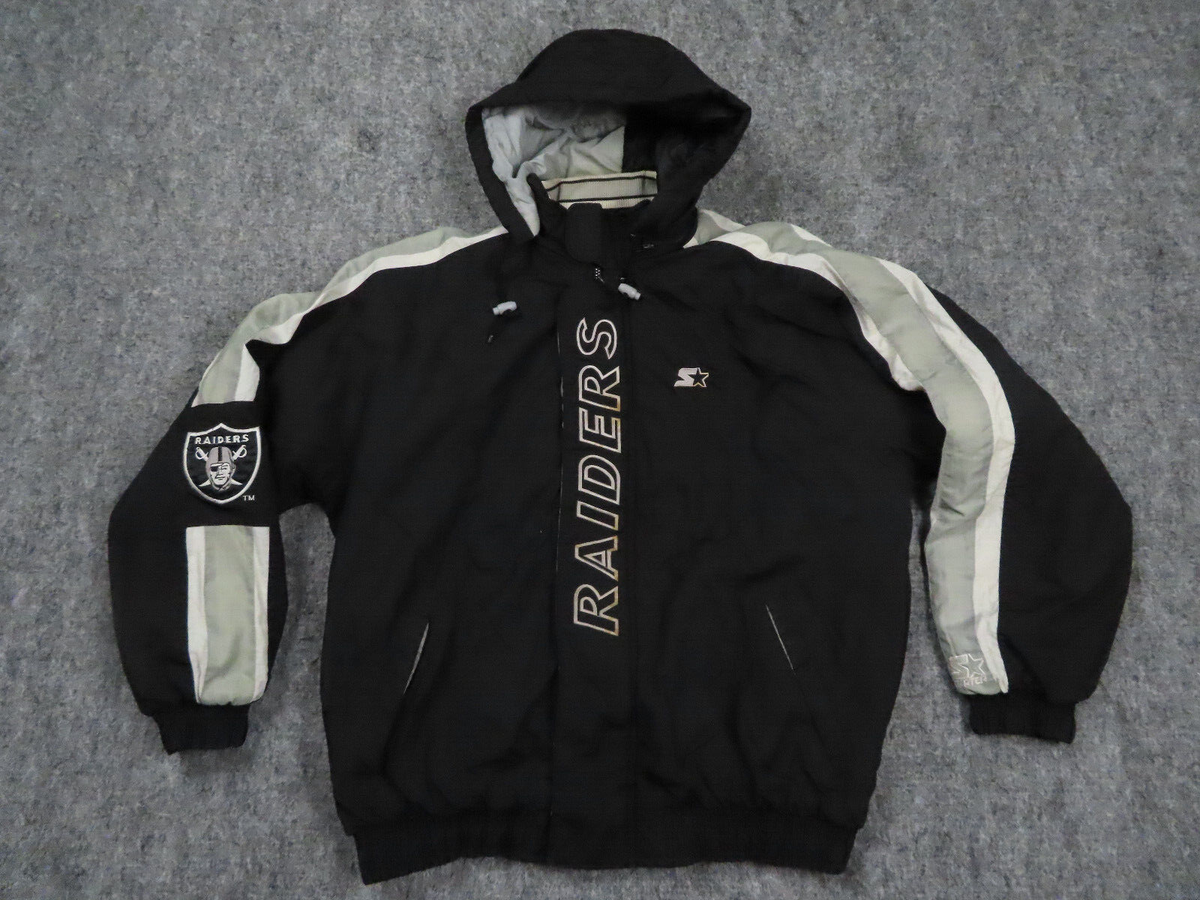 Vintage Oakland Raiders STARTER Jacket Mens XL Black Pro Line NFL