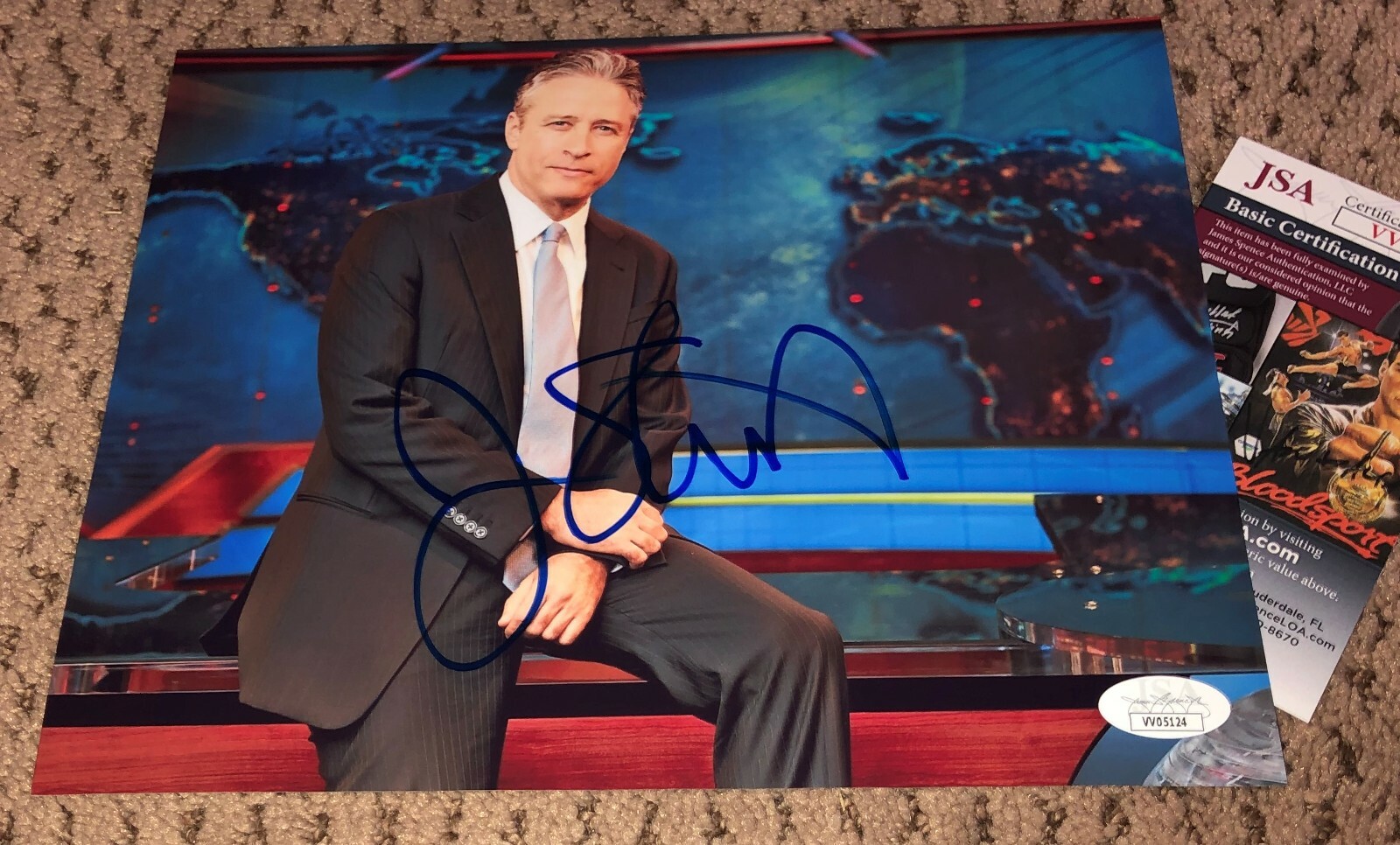 JON STEWART SIGNED 8X10 PHOTO JSA AUTOGRAPH AUTO JOHN THE DAILY SHOW SIMPSON 