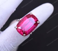 Natural Pink Red Ruby Cushion 925 Sterling Silver Ring Wedding Ring See Video