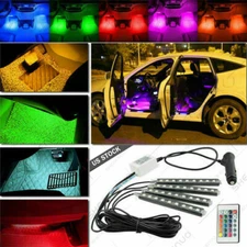 4pcs RGB 7 Colors Motorcycle ATV 36 LED Neon Under Glow Accent Light Strip Kit