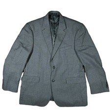Joseph Feiss Mens 44R Brown Gray Plaid Blazer Sport Coat Wool Jacket Two Button