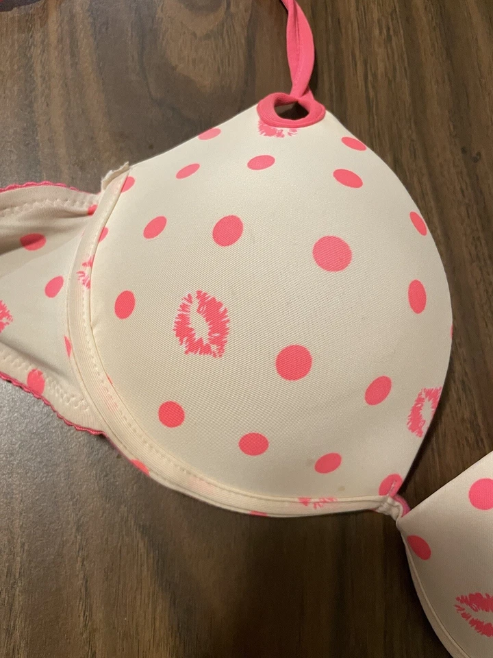 Sujetador push up acolchado con labios rosa crema Joe Boxer 34B Foto 2 de 4