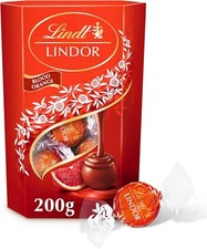 Lindt Lindor Blood Orange Milk Chocolate Truffles Box - Approx 16 balls, 200g -